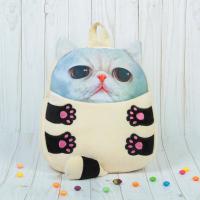 Мягкий рюкзак-игрушка "Котик" с розовым носиком и большими глазками