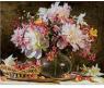 Раскраска по номерам "Букет цветов с вишнями" на картоне, 40 х 50 см