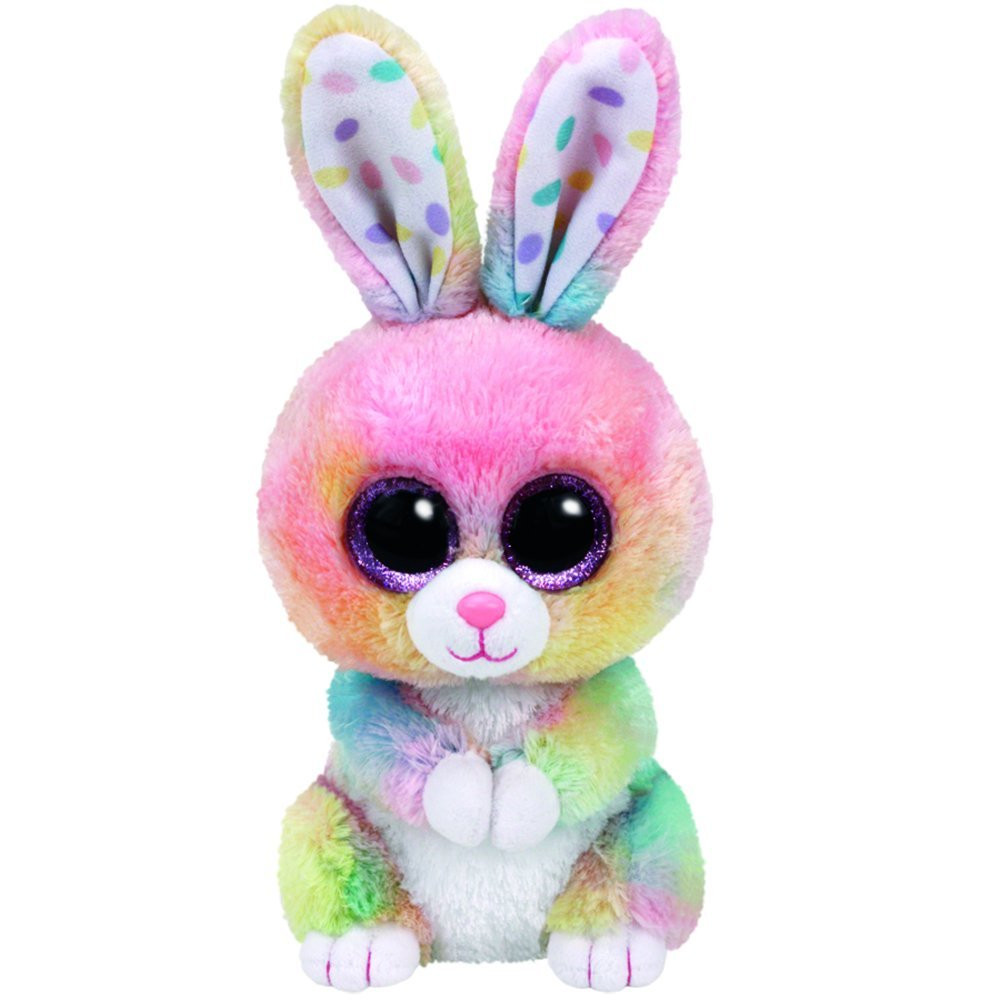 Зайчик Бабби (Bubby) разноцветный, 15 см, мягкая игрушка Beanie