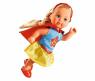 Кукла Еви в костюме супергероя, в красном, 12 см