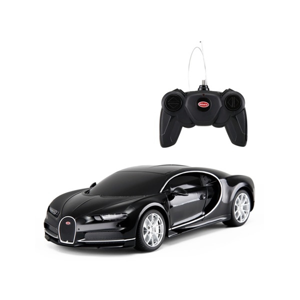 Машина р/у Bugatti Chiron (на бат., свет), черная, 1:24