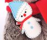 Мягкая игрушка "Кот Басик в шарфике со снеговичком", 19 см