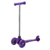 Самокат-кикборд с мигающими колесами, фиолетовый