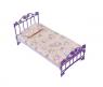 Кукольная кроватка с постельным бельем, фиолетовая