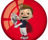 Резиновый мяч "Евро 2016: Франция" - Мальчик с кубком, красный, 6 см