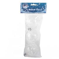 Набор из 3-х прозрачных елочных шаров "Снежинка", 7 см