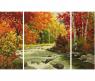 Раскраска-триптих по номерам "Осенняя река" на картоне, 50 х 80 см