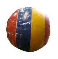 Полосатый лакированный мяч, желто-синий, 20 см