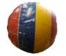 Полосатый лакированный мяч, желто-синий, 20 см