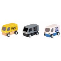 Игровой набор из 3-х деревянных машинок Plan City - Фургоны