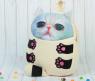 Мягкий рюкзак-игрушка "Котик" с розовым носиком и большими глазками