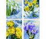 Набор из четырех раскрасок по номерам "Весенние цветы", 18 х 24 см