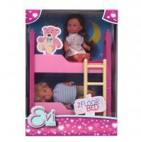 Игровой набор "Кукла Еви с братиком и двухъярусной кроваткой", 12 см