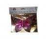 Новогоднее фигурное украшение "Бабочка", розовое, 17 х 12 см