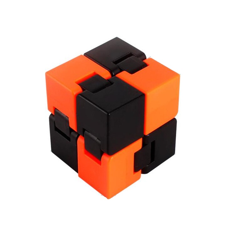 Антистрессовая игрушка Infinite Cube, оранжево-черная