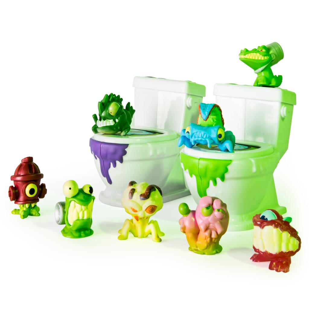 Игровой набор Flush Force - Унитаз с 8 фигурками, фиолетово-зеленый, 1 серия