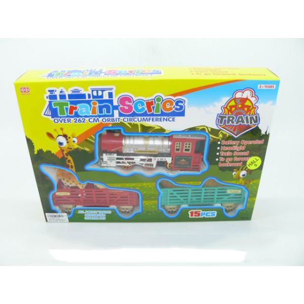 Игровой набор Train Series - Паровоз с вагонами (свет, звук)