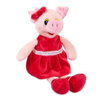 Мягкая игрушка "Свинка в красном платье", 16 см