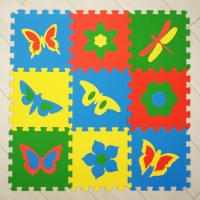Мягкий коврик-пазл "Бабочки", 9 элементов