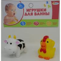 Набор игрушек для ванны "Корова и петух"