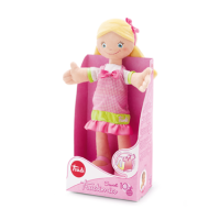 Мягкая кукла в розовом платье с бантом, 30 см
