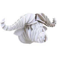 Картонный 3D-конструктор "Голова африканского буйвола", белый