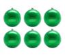 Набор из 6 блестящих елочных шаров, зеленый, 7 см