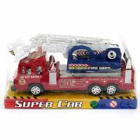 Инерционная игрушка Super Car "Пожарная машина с подъемником", в пластиковом боксе