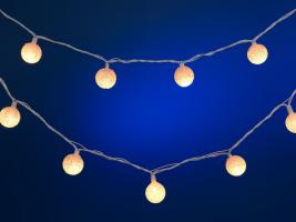 Новогодняя электрогирлянда из 30 шаров с лампами "Кристаллы", 5.7 м