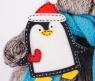 Мягкая игрушка "Кот Басик в шарфике с пингвином", 19 см