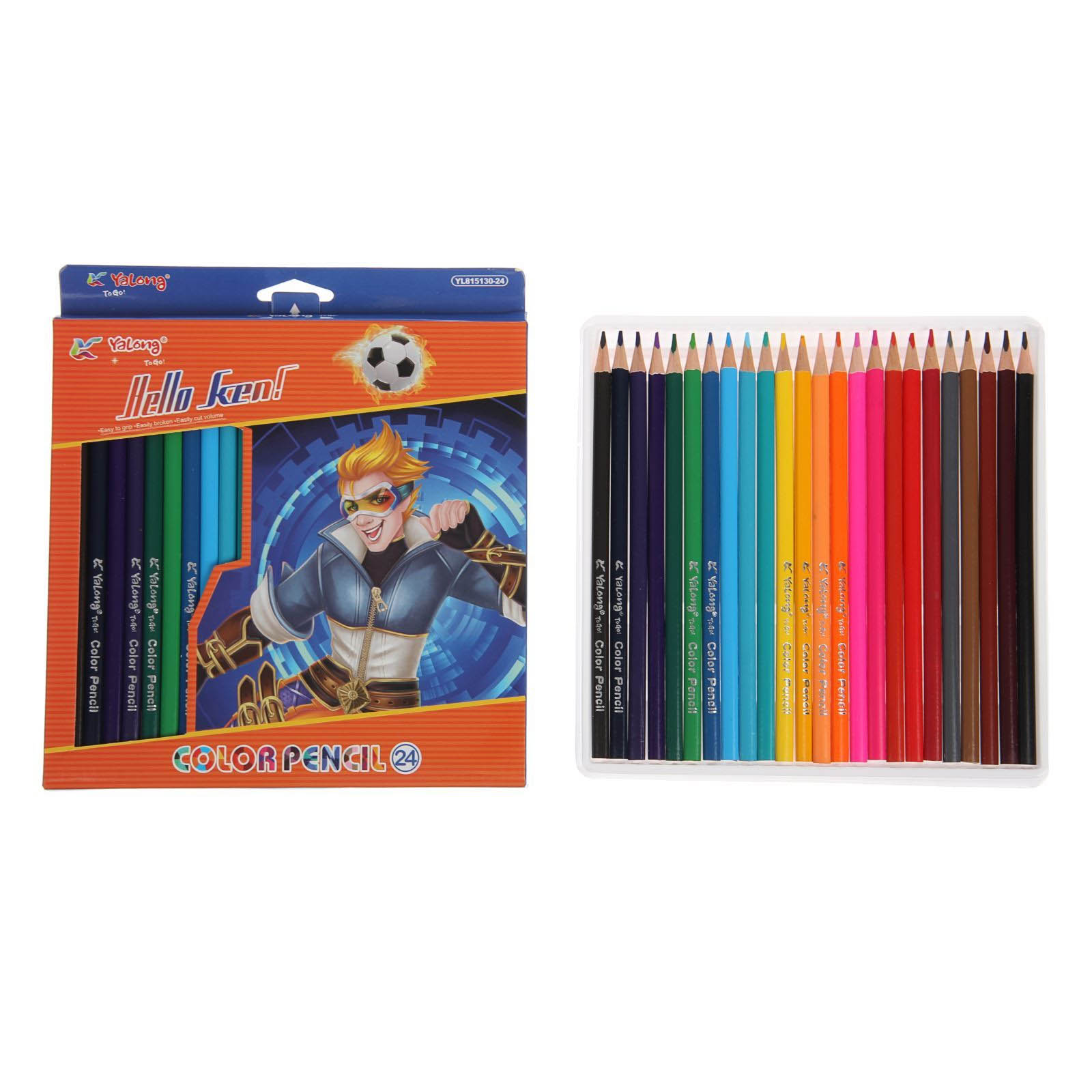 Трехгранные цветные карандаши, 24 цвета