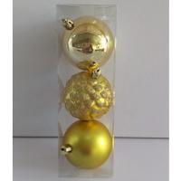 Набор новогодних шаров "Шишка", золотой, 3 шт., 7 см