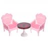 Мебель для куклы "Кресла со столиком", розовая