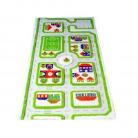 Детский игровой 3D-ковер "Трафик", зеленый, 80 х 150 см