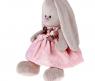 Мягкая игрушка "Зайка" в розовом платье с цветком, 34 см