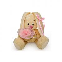 Мягкая игрушка "Зайка Ми с розовым цветком", 15 см