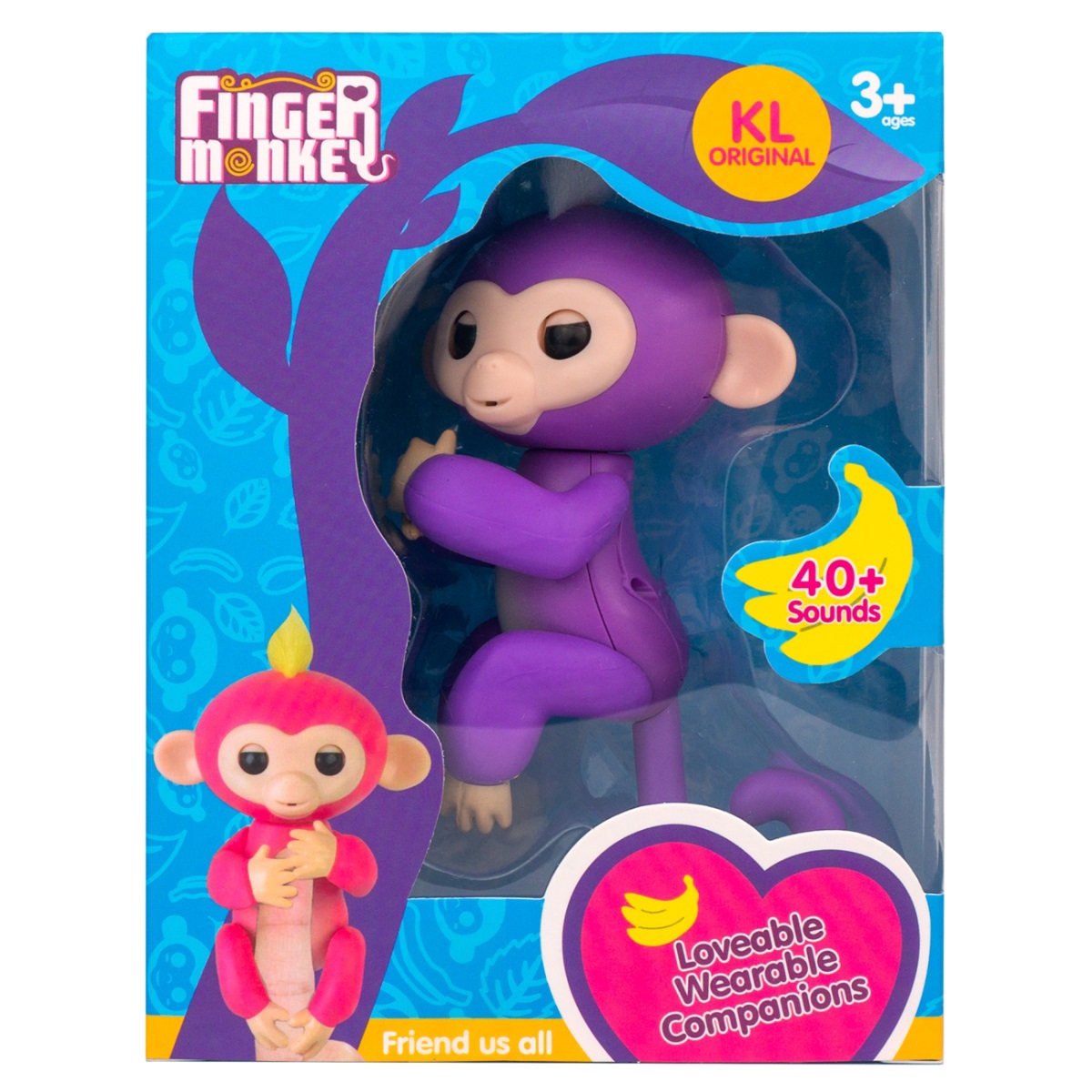 Интерактивная обезьянка Finger Monkey, фиолетовая