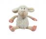 Мягкая игрушка "Сидящая овечка с розовыми копытами", 13 см