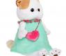 Мягкая игрушка "Кошечка Ли-Ли" в мятном платье и с розовой сумочкой, 27 см