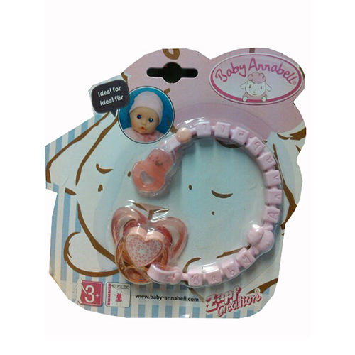 Соска для кукол Baby Annabell с цепочкой, розовая