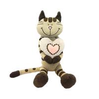 Мягкая игрушка "Кот Полосатик с сердцем", 33 см