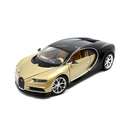 Коллекционная машина Bugatti Chiron, золотисто-черная, 1:38