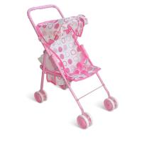 Прогулочная коляска для кукол с козырьком, розовая