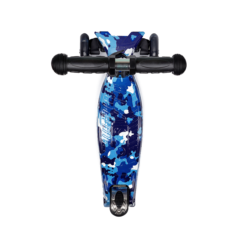 Самокат-кикборд Junior (светятся колеса), синий камуфляж