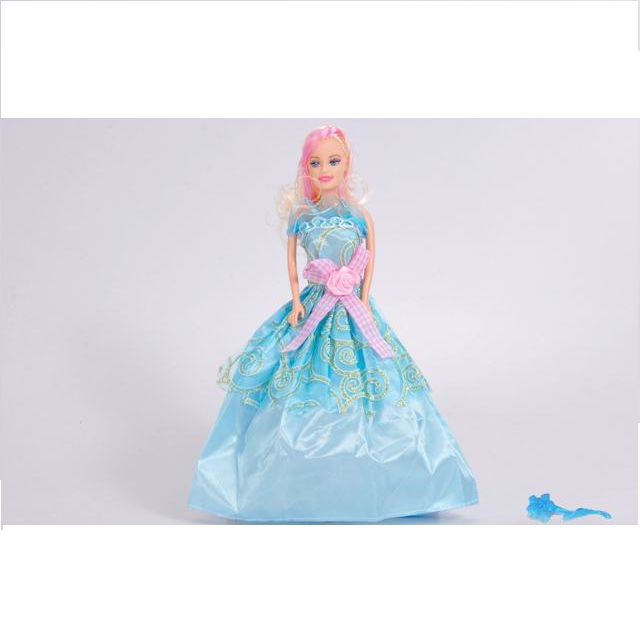 Кукла в голубом платье, в пакете, 28 см