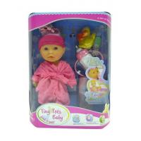 Пупс Tiny Tots Baby в розовом халате с аксессуарами (пьет, писает), 23 см