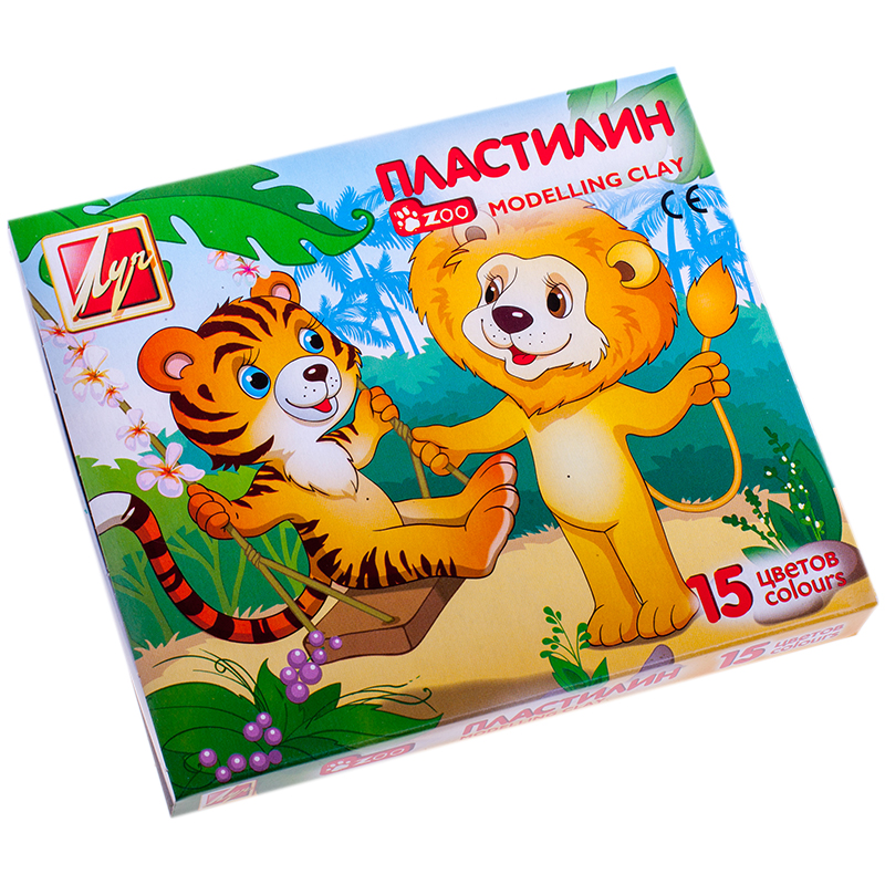 Пластилин Zoo и Mini - Тигр и Лев, 15 цветов