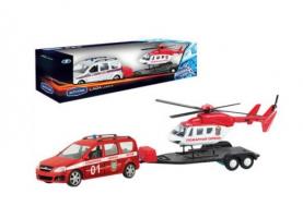 Коллекционная модель Lada Largus "Пожарная охрана" с вертолетом, 1:38