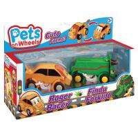 Набор заводных игрушек Pets on Wheels - Лев Роджер и трицератопс Финду, 2 шт.
