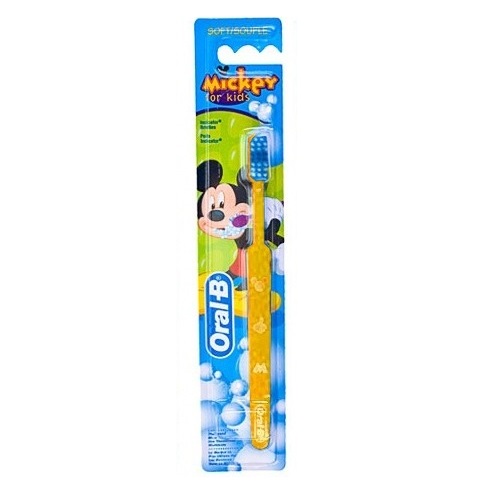 Зубная щетка Oral-B для детей - Mickey for Kids 20, мягкая, желтая